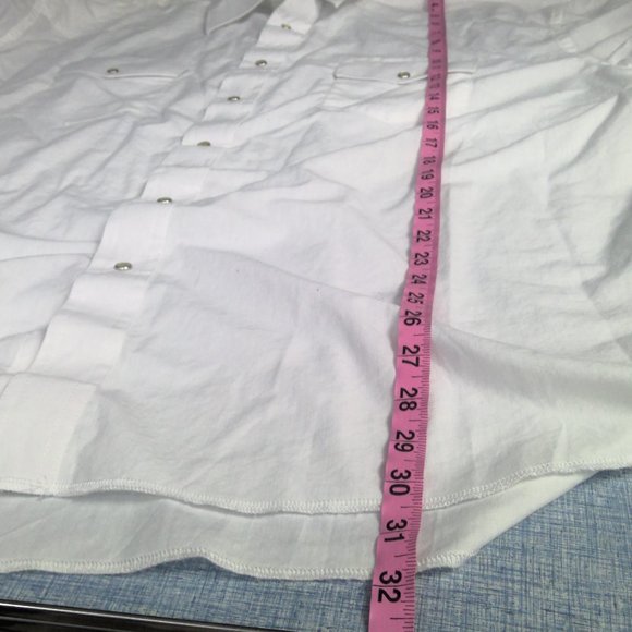 Wrangler Western Pearl Snap Shirt Long Sleeve White Men's 2XL - Picture 7 of 8